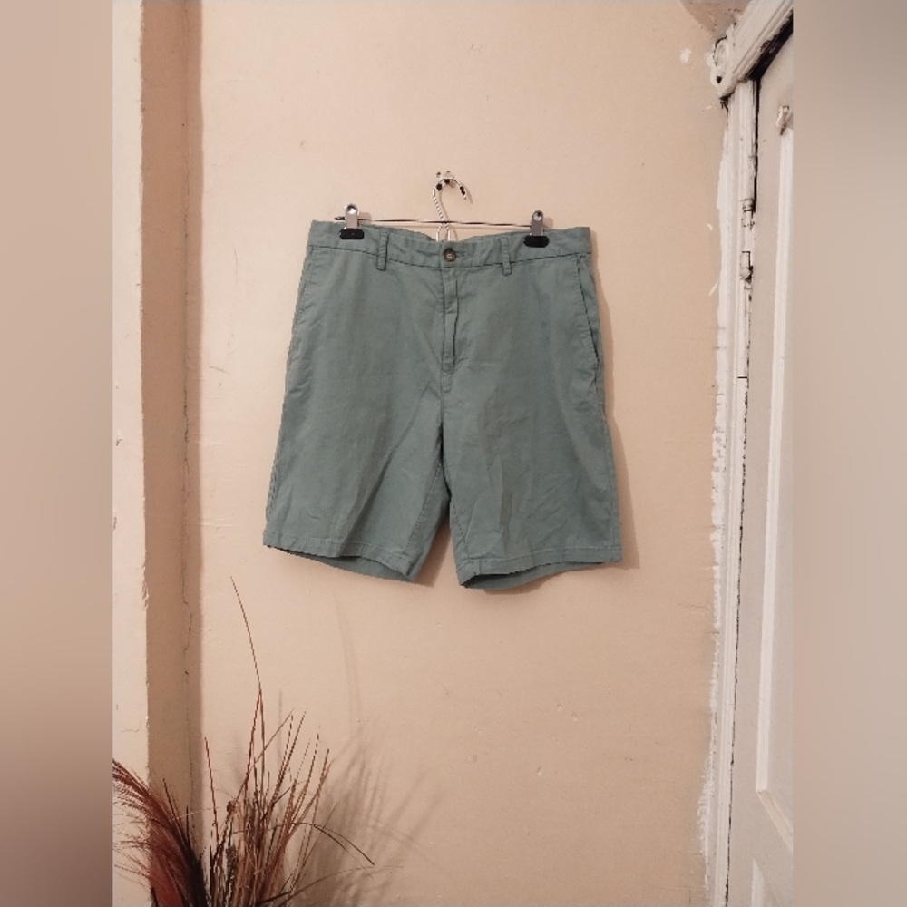 Old Navy‎ Built In Slim Size 36 Men's Green Shorts Cotton Spandex Blend